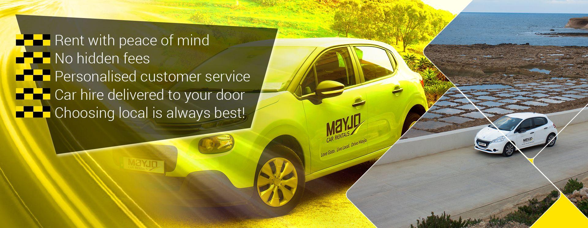 Driving a mayjo car in Gozo banner